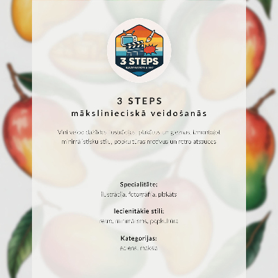 Decoratieve poster Illustratiestijl van exotische mango-groene bladeren