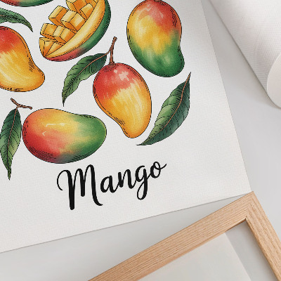 Decoratieve poster Illustratiestijl van exotische mango-groene bladeren
