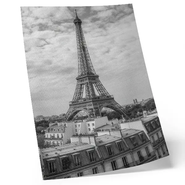 Decoratieve poster elegante Eiffeltoren in grijs met een modern perspectief