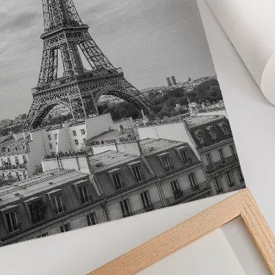 Decoratieve poster elegante Eiffeltoren in grijs met een modern perspectief