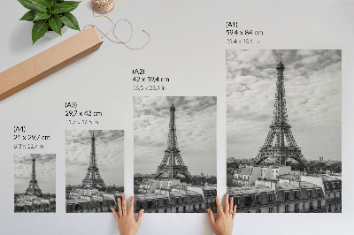 Decoratieve poster Elegante Eiffeltoren in grijs, modern perspectief