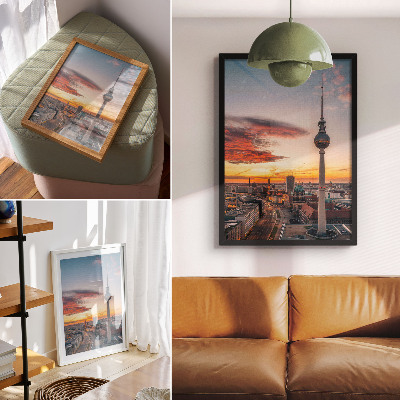 Decoratieve poster Stadstoren bij zonsondergang