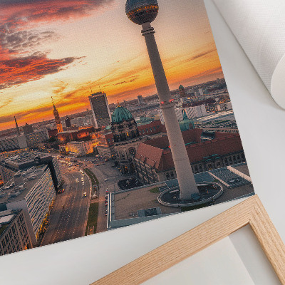 Decoratieve poster Stadstoren bij zonsondergang