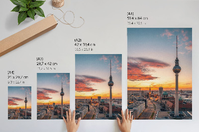 Decoratieve poster Stadstoren bij zonsondergang