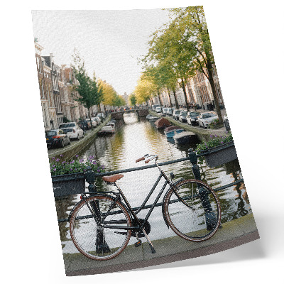 Decoratieve poster Kanaal, fiets, architectuur, geschiedenis, vrede