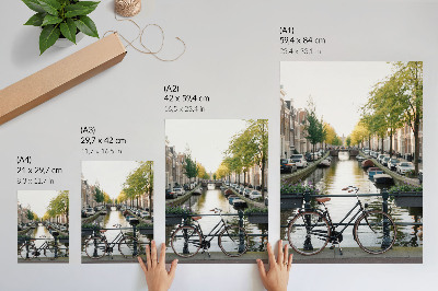Decoratieve poster Kanaal, fiets, architectuur, geschiedenis, vrede