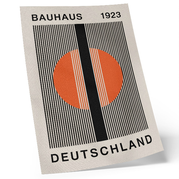 Poster Geometrisch motief met contrast tussen zwart en oranje.
