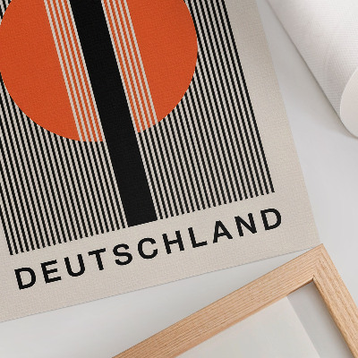 Poster Geometrisch motief met contrast tussen zwart en oranje.