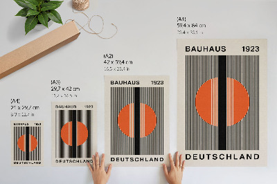 Poster Geometrisch motief met contrast tussen zwart en oranje.