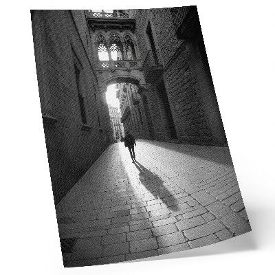 Decoratieve poster Zwart-witfotografie van een straat met architectuur.