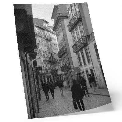 Poster Straatarchitectuur in zwart-wit, mensen
