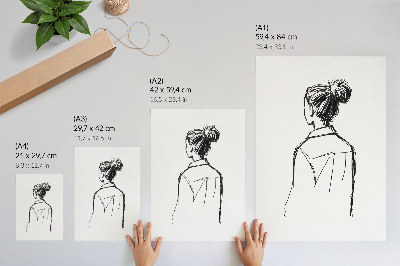 Wandposter Minimalistisch silhouet in zwart-wit contrast