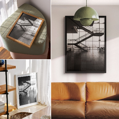 Wandposter Moderne trap met geometrische elegantie