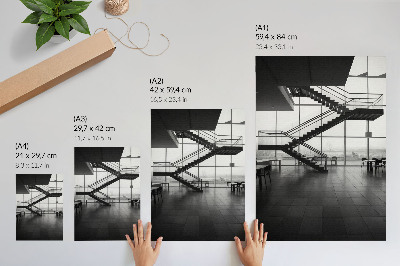 Wandposter Moderne trap met geometrische elegantie