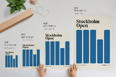Poster Minimalistische afbeeldingen met blauwe rechthoeken