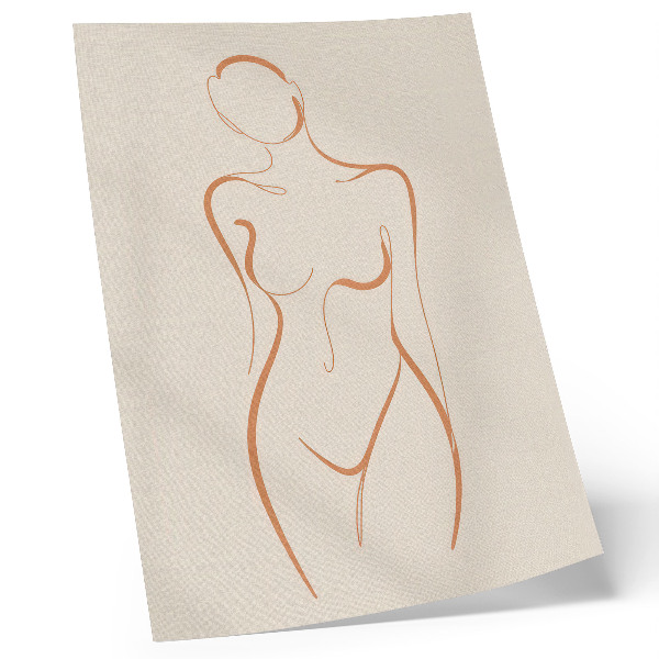 Decoratieve poster Minimalistische compositie met contouren van een vrouw, elegant