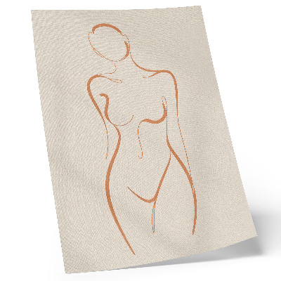 Decoratieve poster Minimalistische compositie met contouren van een vrouw, elegant