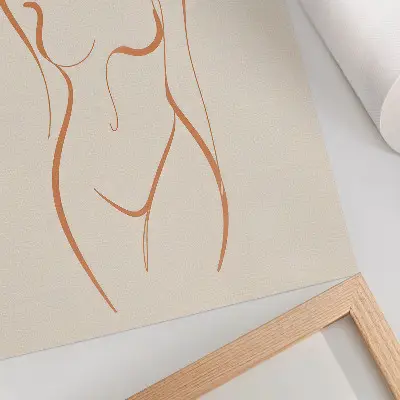 Decoratieve poster minimalistische compositie met elegante vrouwelijke contouren