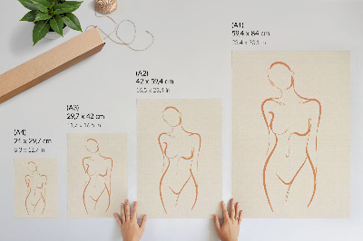 Decoratieve poster Minimalistische compositie met contouren van een vrouw, elegant