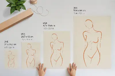 Decoratieve poster minimalistische compositie met elegante vrouwelijke contouren