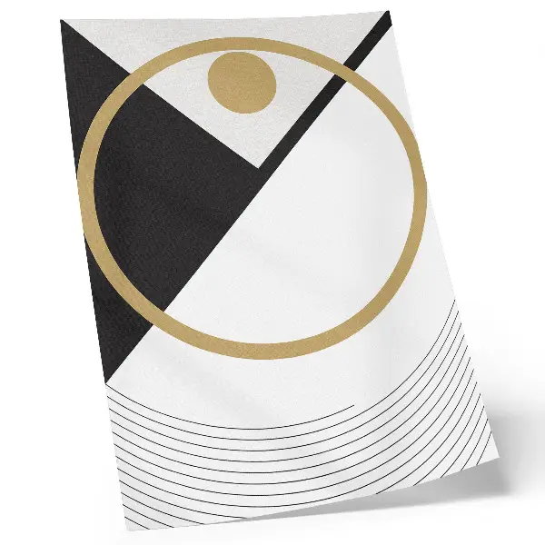 Poster met geometrisch patroon in contrasterende kleuren in moderne stijl