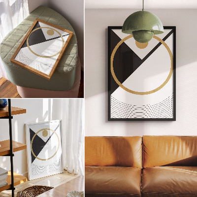 Poster Geometrisch patroon, contrasterende kleuren, moderne stijl
