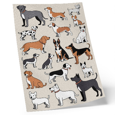 Decoratieve poster Kleurrijke honden vol vreugde en diversiteit