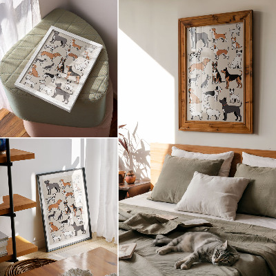 Decoratieve poster Kleurrijke honden vol vreugde en diversiteit