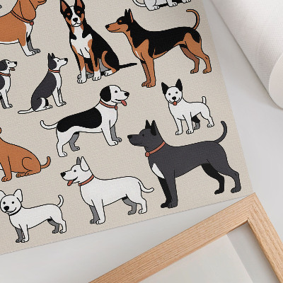 Decoratieve poster Kleurrijke honden vol vreugde en diversiteit