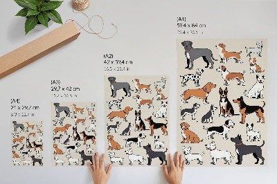 Decoratieve poster Kleurrijke honden vol vreugde en diversiteit