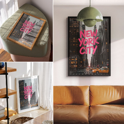 Wandposter Wolkenkrabbers moderniteit roze accent