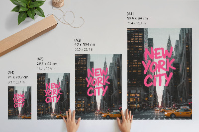 Wandposter Wolkenkrabbers moderniteit roze accent