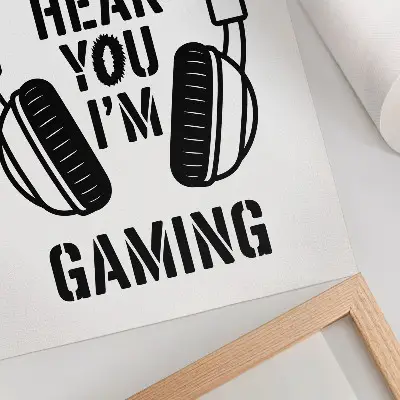 Poster koptelefoon met 