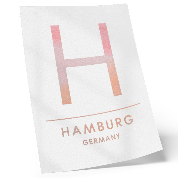 Decoratieve poster Minimalistische letter H met moderne details en pastelkleuren.