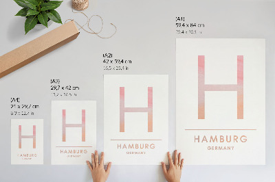 Decoratieve poster Minimalistische letter H met moderne details en pastelkleuren.