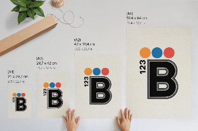 Decoratieve poster Geometrische letter met kleurrijke druppels