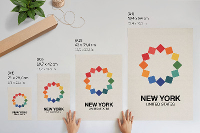Poster Geometrisch patroon in levendige kleuren