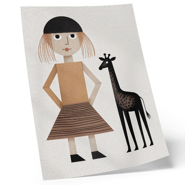 Decoratieve poster Geometrische figuur met een giraffe, eenvoudig en stijlvol.