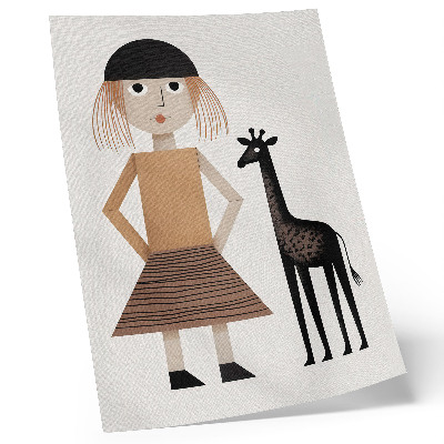 Decoratieve poster Geometrische figuur met een giraffe, eenvoudig en stijlvol.