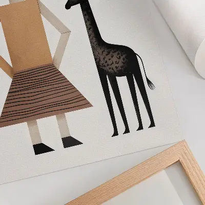 Geometrische poster giraffe eenvoudig en stijlvol