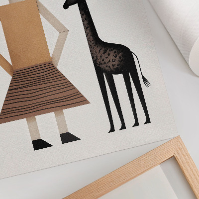 Decoratieve poster Geometrische figuur met een giraffe, eenvoudig en stijlvol.