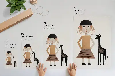 Geometrische poster giraffe eenvoudig en stijlvol
