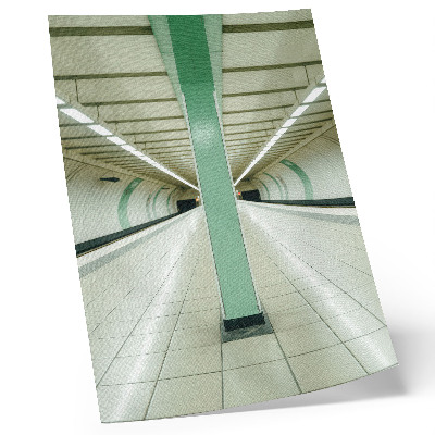 Poster Symmetrische ruimtetunnel groene structuur
