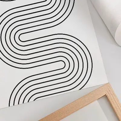 Decoratieve poster met abstract patroon van contrasterende lijnen