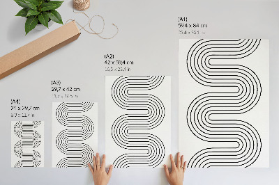 Decoratieve poster Contrasterende lijnen abstract patroon moderniteit