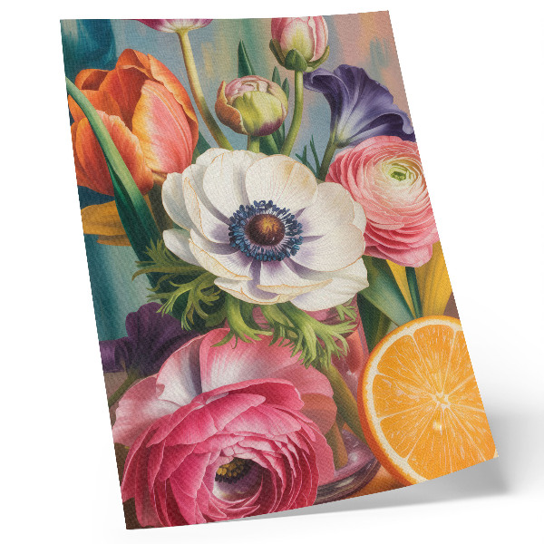 Wandposter Bloemen vol leven en kleur, zonder komma's.