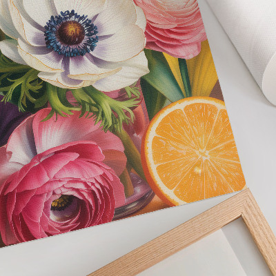 Wandposter Bloemen vol leven en kleur, zonder komma's.