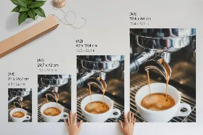 Wandposter expressieve drank in een witte beker met een moderne uitstraling