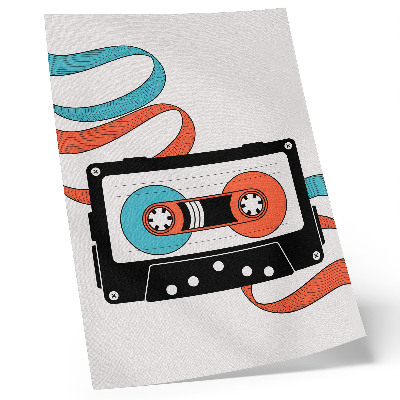 Decoratieve poster Retro popart cassette met kleurrijke markeringen