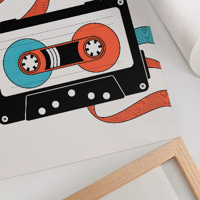 Decoratieve poster Retro popart cassette met kleurrijke markeringen